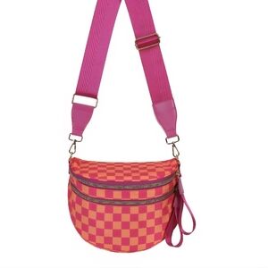 EMMAFY Pink GoFree Roomiest Crossbody Oversized Fanny Pack Diaper Multifunction